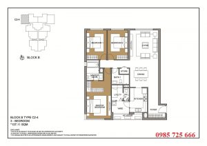 Thiết kế căn 4 tòa BCD Mulberry Lane Mỗ Lao