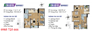 Thiết kế chi tiết căn hộ 1-2 Sapphire 2 Goldmark City - 136 Hồ Tùng Mậu - Từ Liêm