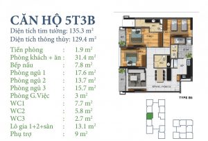 Thiết kế căn 5 tòa N03T3B Horizon Tower - Ngoại Giao Đoàn
