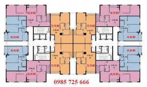 Mặt bằng tòa C1 chung cư C1-C2 Xuân Đỉnh