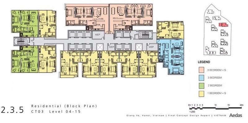 Mặt bằng CT3 dự án Vinhomes Gallery 148 Giảng Võ