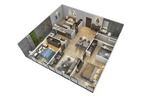 Phối cảnh căn hộ loại C chung cư Summit Building 216 Trần Duy Hưng