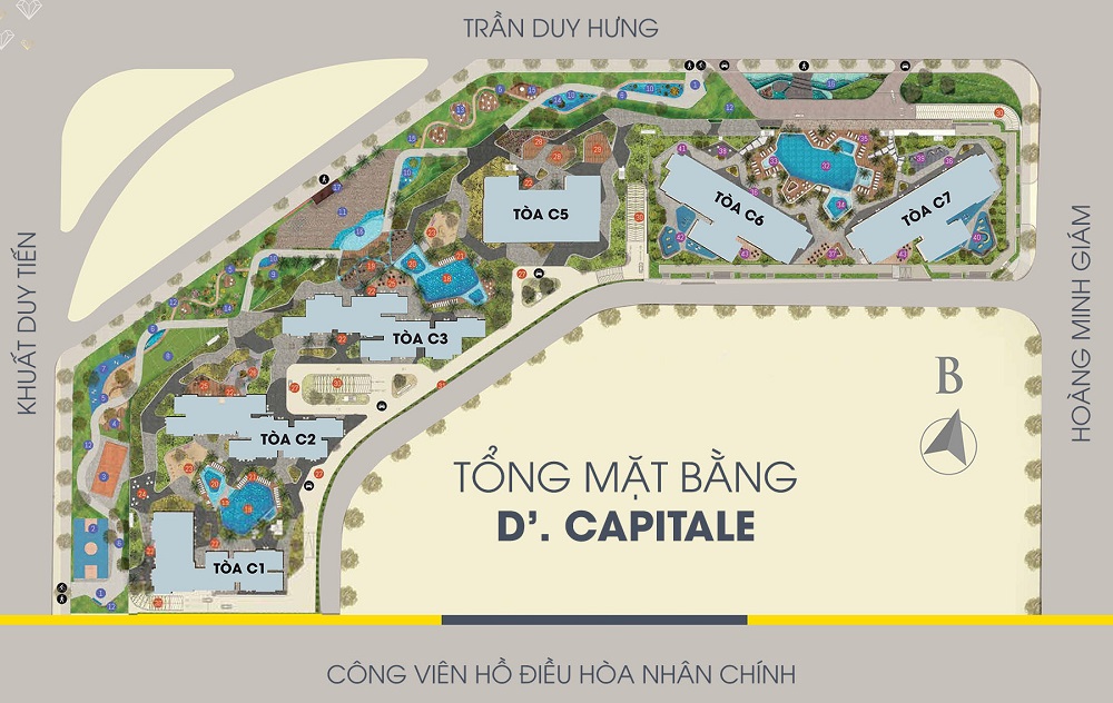 Mặt bằng tổng thể dự án chung cư Dcapitale Trần Duy Hưng