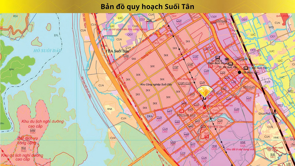 Bản đồ quy hoạch suối Tân - Diamond Town Cam Lâm - Khánh Hòa sẽ giúp nhà đầu tư có cái nhìn toàn cảnh về quy hoạch của khu vực này. Với đầy đủ thông tin chi tiết, bản đồ sẽ giúp cho nhà đầu tư hiểu rõ hơn về tiềm năng phát triển của dự án, từ đó lựa chọn phù hợp cho mình.