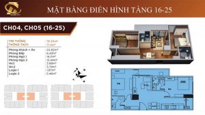 Thiết kế căn hộ 4-5 tầng 16-25 HC Golden City Bồ Đề - Long Biên