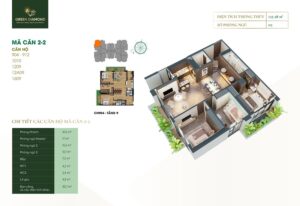 Thiết kế căn hộ 6 dự án Green Diamond 93 Láng Hạ - Vinaconex