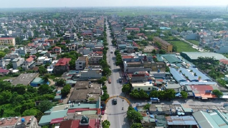 Flycam một góc thị trấn Tiền Hải - Thái Bình