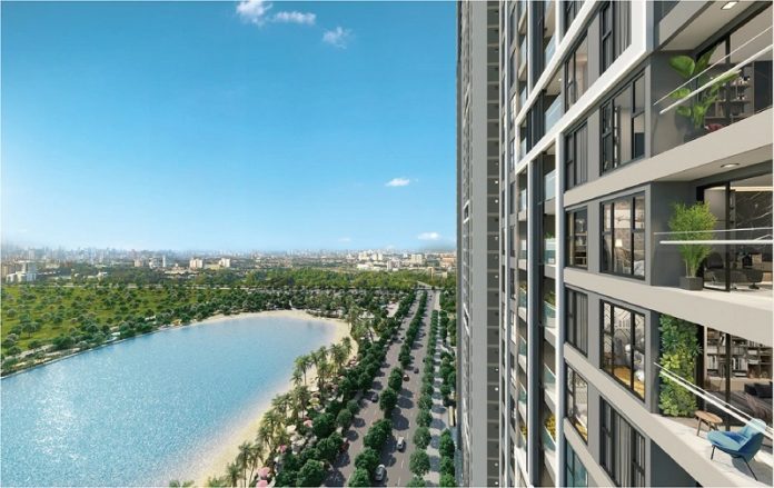 View hồ từ căn hộ Masteri West Height Smart City