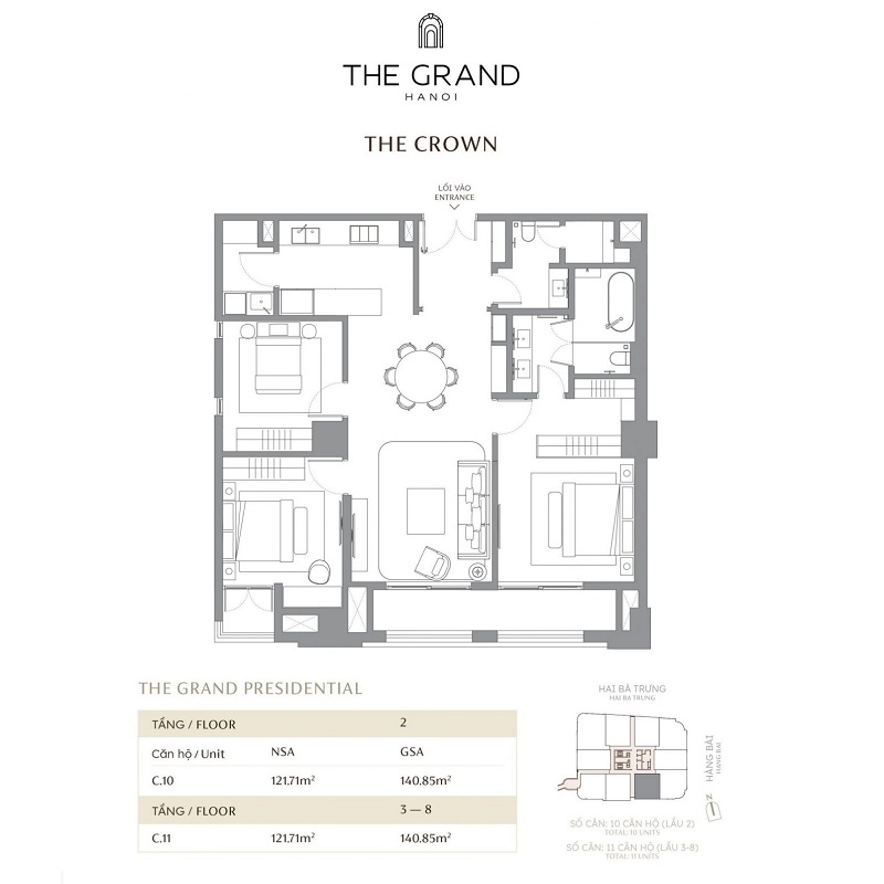 Thiết kế căn hộ 4 dự án The Grand Hà Nội 22 Hàng Bài Masterise Homes