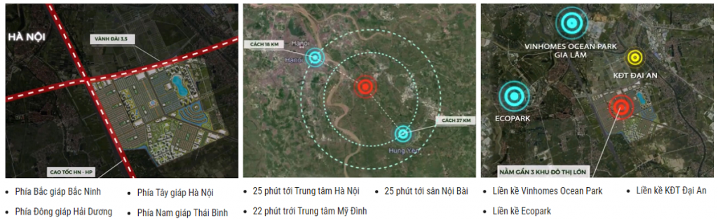 Liên kết vùng dự án Vinhomes Dream City Văn Giang - Hưng Yên