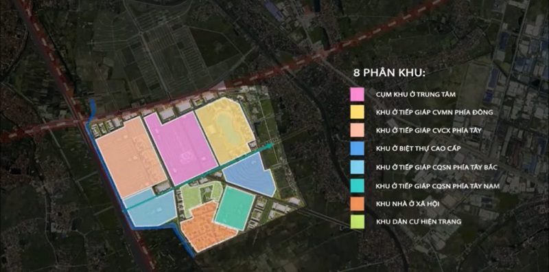 Quy hoạch 8 phân khu dự án Vinhomes Dream City Văn Giang - Hưng Yên