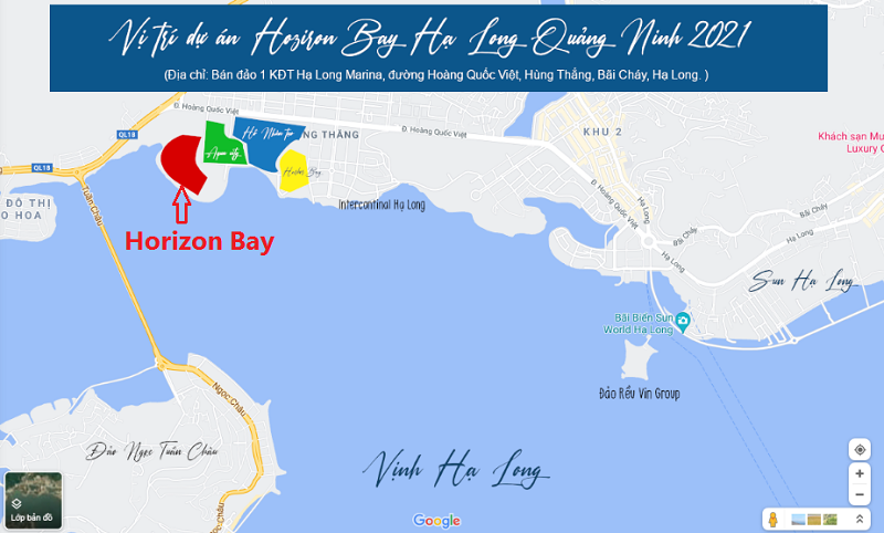 Vị trí dự án liền kề Horizon Bay Hạ Long - Bãi Cháy - BIM Group