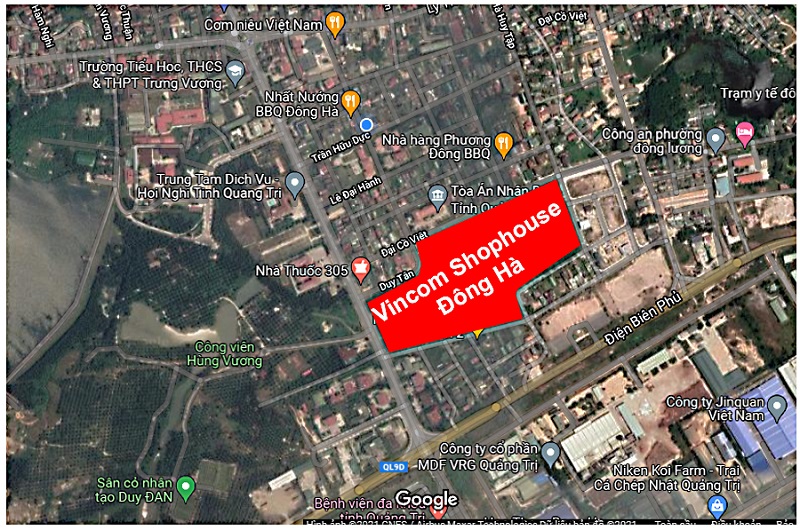 Vị trí dự án Shophouse Vincom Đông Hà - Quảng Trị