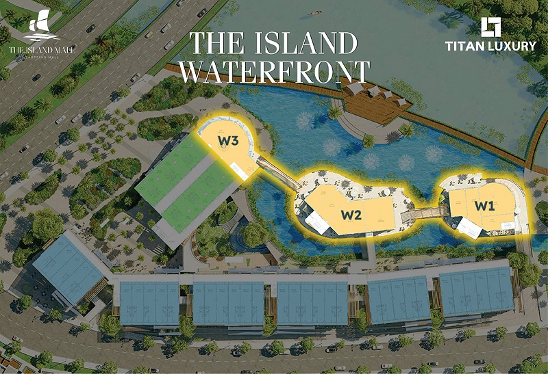 Phân khu The Island Waterfront dự án The Island Mall Ecopark - Trung tâm thương mại mặt nước