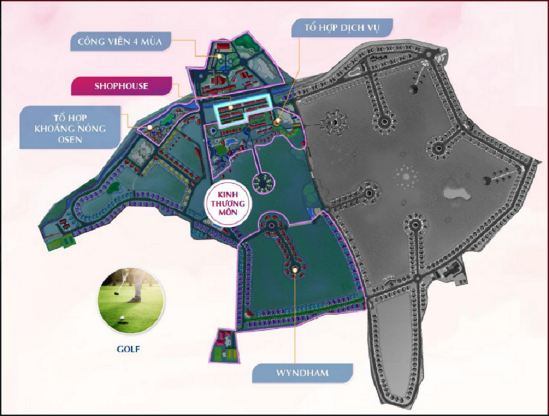 Quy hoạch phân khu Kinh Thương Môn Vườn Vua Resort Phú Thọ