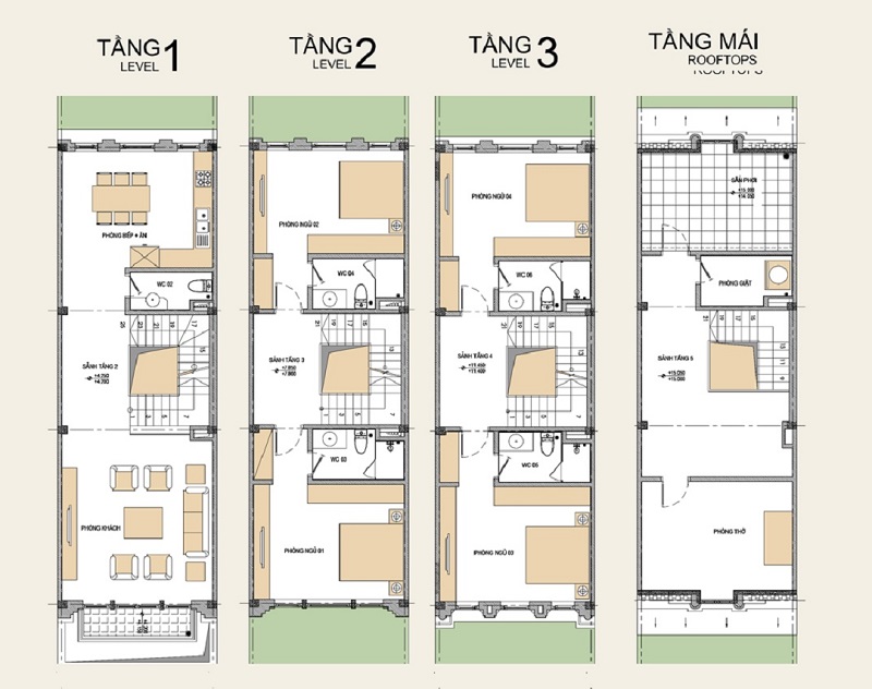 Thiết kế nhà phố Long Vân 2 - Quy Nhơn - Long Vân City