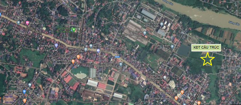 Vị trí dự án khu đô thị Cầu Trúc - Sông Công - Thái Nguyên