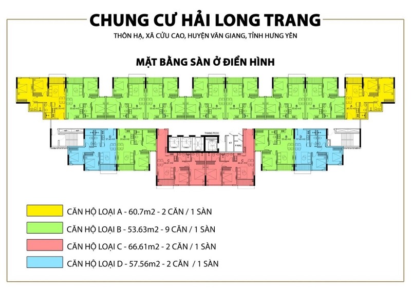 Mặt bằng căn hộ dự án chung cư Trust City Văn Giang - Hải Long Trang