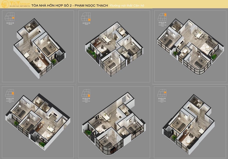 Thiết kế căn hộ 2 dự án chung cư T&T số 2 Phạm Ngọc Thạch
