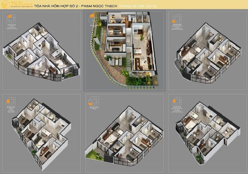 Thiết kế căn hộ 3 dự án chung cư T&T số 2 Phạm Ngọc Thạch