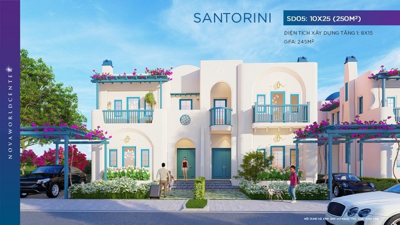 Thiết kế biệt thự Santorini SD05 phân khu The Kingdom Novaworld Phan Thiết - Bình Thuận