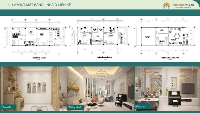 Thiết kế liền kề dự án Suối Hoa Villas Lương Sơn - Hòa Bình