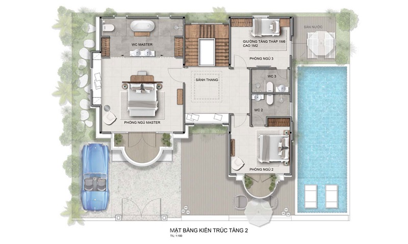 Thiết kế tầng 2 biệt thự Garden Villa dự án Thanh Lanh Valley Golf & Resort Tam Đảo