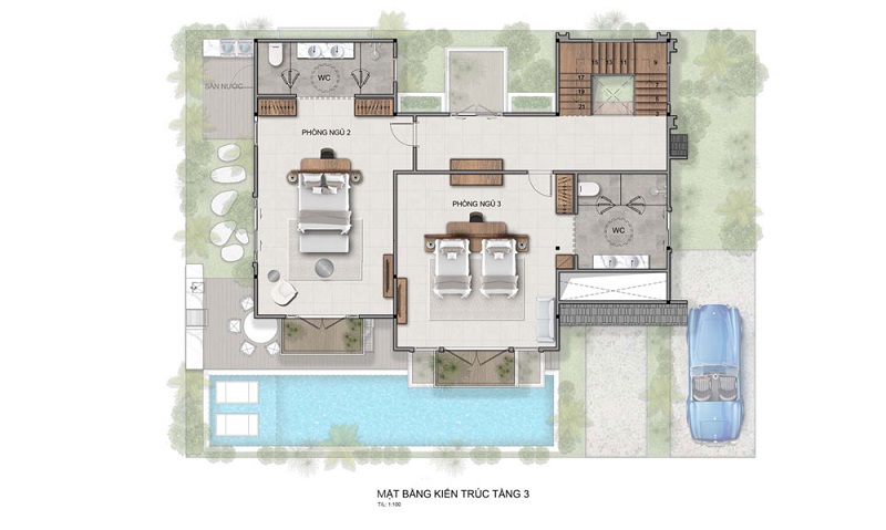 Thiết kế tầng 3 biệt thự Moutain Villa dự án Thanh Lanh Valley Golf & Resort Tam Đảo