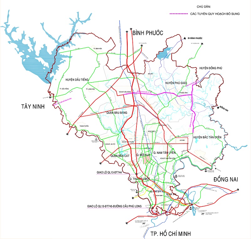 Bản đồ giao thông Khu đô thị Lai Uyên - Bàu Bàng - Bình Dương