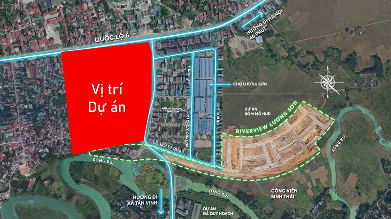 Vị trí dự án Down Town Lương Sơn - Hòa Bình