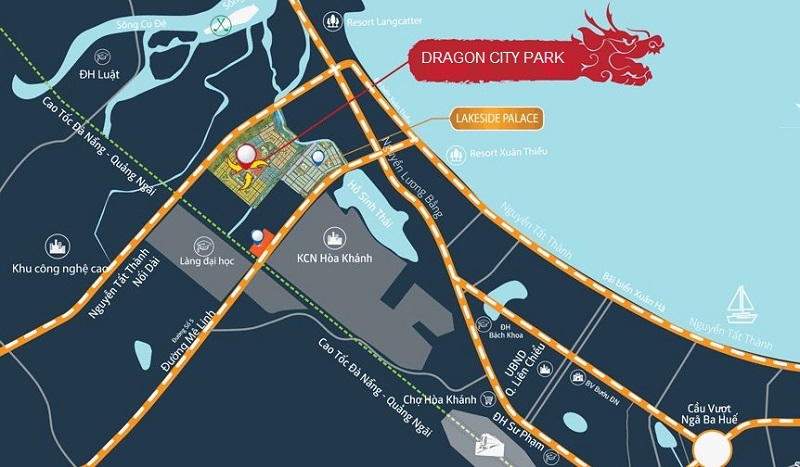Vị trí dự án Dragon City Park Liên Chiểu - Đà Nẵng