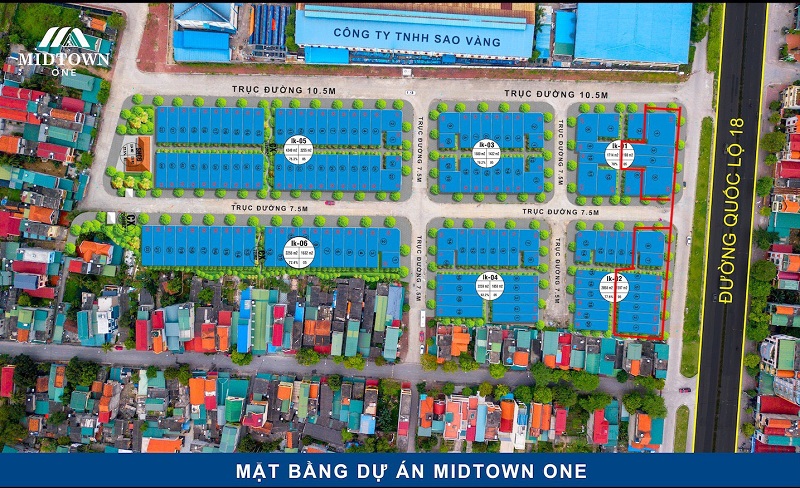 Ảnh vệ tinh dự án Midtown One Yên Thanh - Uông Bí
