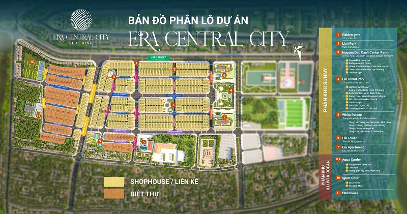 Mặt bằng phân lô dự án Era Central City Diêm Điền - Thái Bình