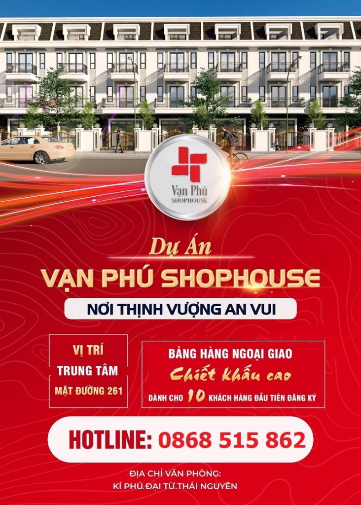 Mở bán dự án Văn Phú Shophouse Đại Từ - Thái Nguyên