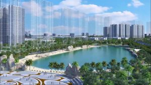 Công viên trung tâm Central Park cạnh The Canopy Vinhomes Smart City Tây Mỗ (3 tòa GIC)