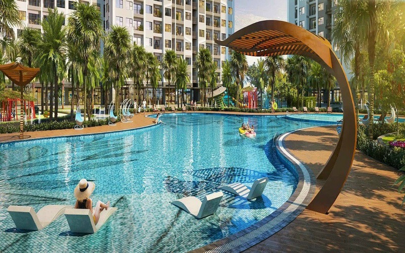 Bể bơi resort tòa GS5 The Miami Vinhomes Smart City