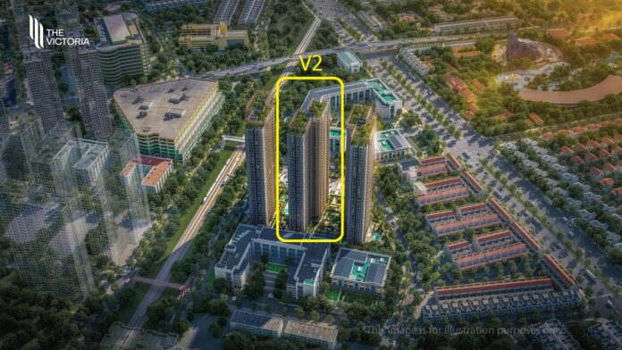 Phối cảnh toà V2 Sky The Victoria Vinhomes Smart City